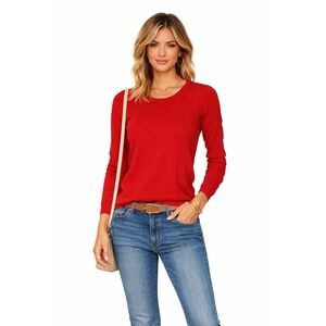NICOLA BERTTI Red 100% Cotton Knit Long Sleeve Crew Neck Sweater M